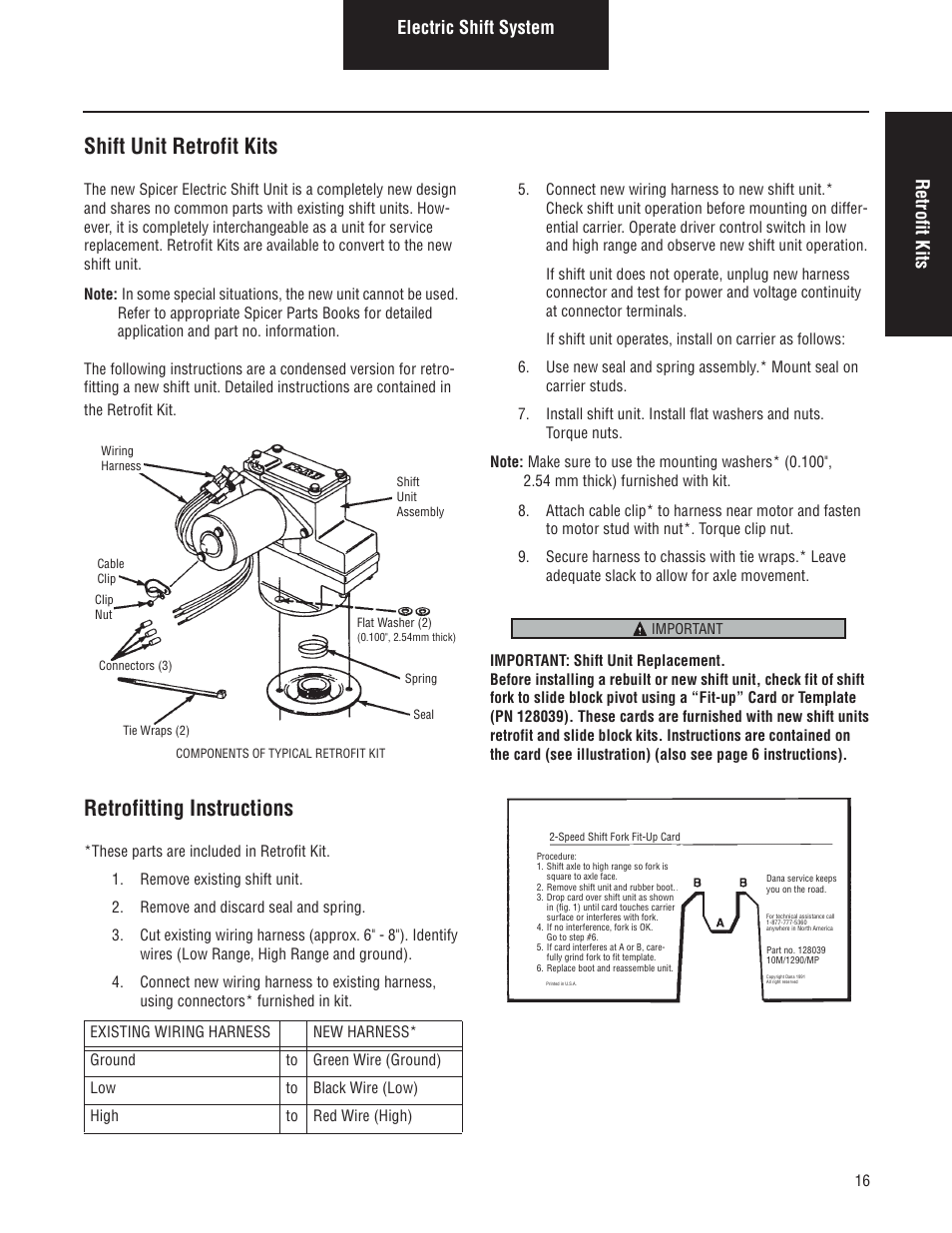Shift unit retrofit kits, Retrofitting instructions, Electric shift system retrofit kits | Spicer Drive Axles Service Manual Axle Shift Systems, 2-Speed Single Rear Axles User Manual | Page 19 / 33