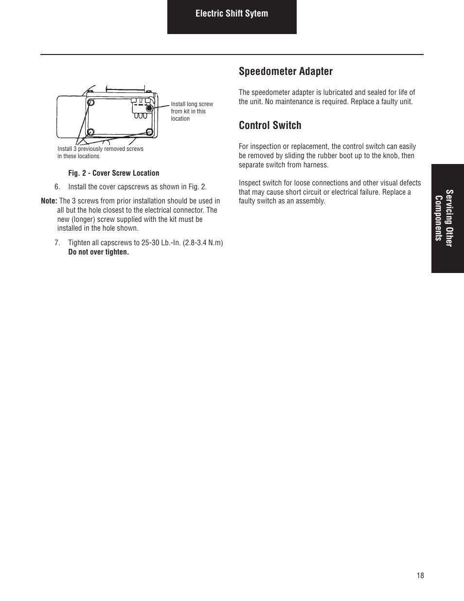 Speedometer adapter, Control switch | Spicer Drive Axles Service Manual Axle Shift Systems, 2-Speed Single Rear Axles User Manual | Page 21 / 33