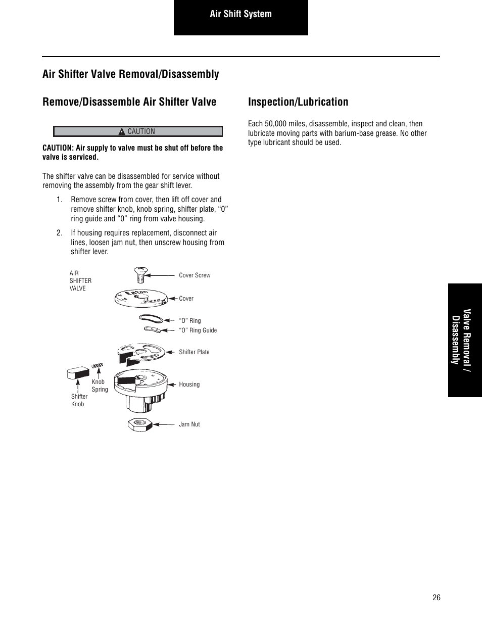 Inspection/lubrication | Spicer Drive Axles Service Manual Axle Shift Systems, 2-Speed Single Rear Axles User Manual | Page 29 / 33