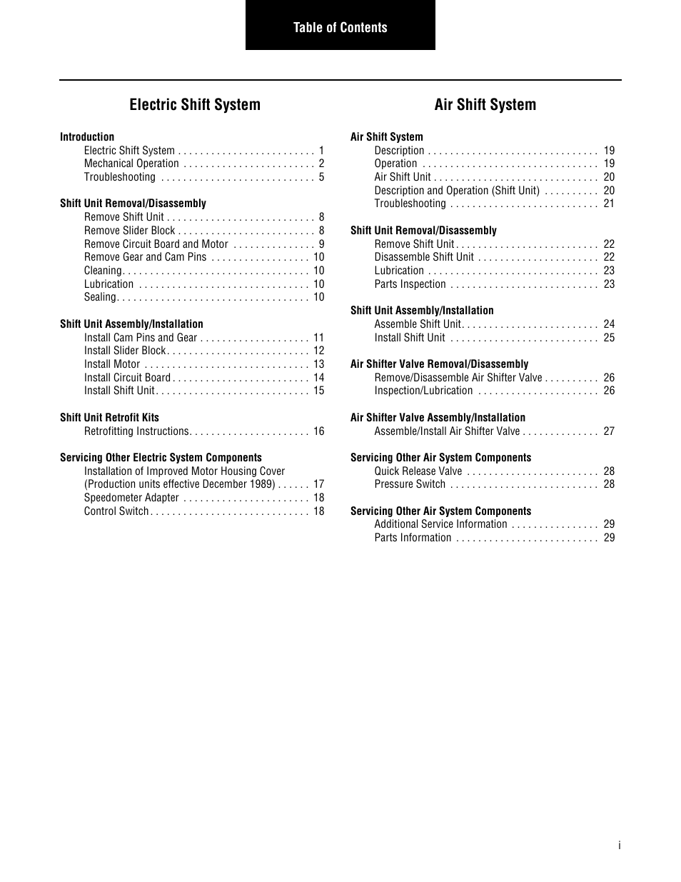 Electric shift system, Air shift system | Spicer Drive Axles Service Manual Axle Shift Systems, 2-Speed Single Rear Axles User Manual | Page 3 / 33