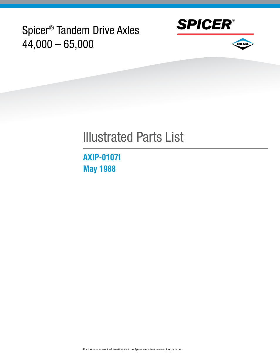 Spicer IPL: Tandem Drive Axle Illustrated Parts List - All Non-Current Models User Manual | 36 pages