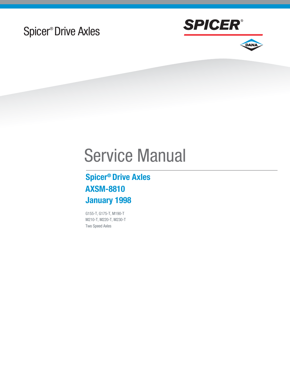 Spicer Drive Axles Service Manual G & M User Manual | 32 pages
