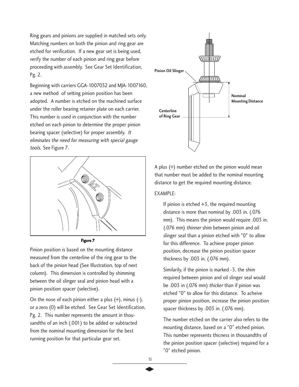 Pinion position | Spicer Drive Axles Service Manual G & M User Manual | Page 17 / 32