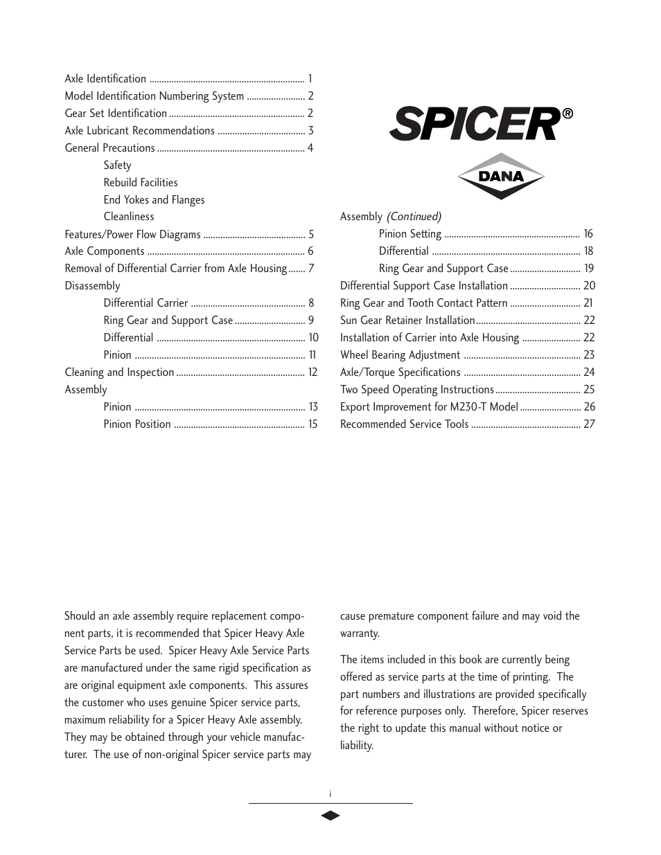 Spicer Drive Axles Service Manual G & M User Manual | Page 2 / 32