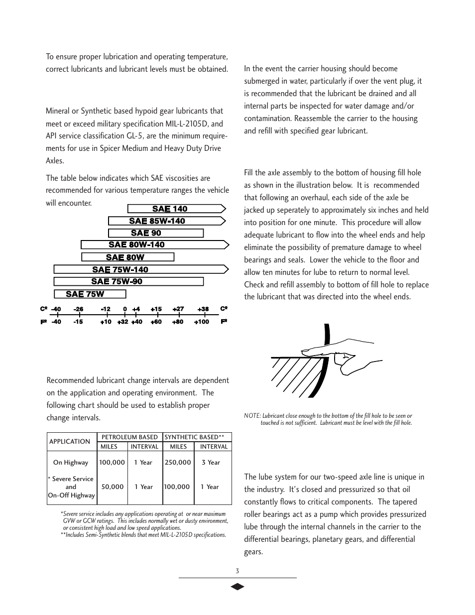 Lubricant recommendations, Axle lubricant recommendations | Spicer Drive Axles Service Manual G & M User Manual | Page 5 / 32