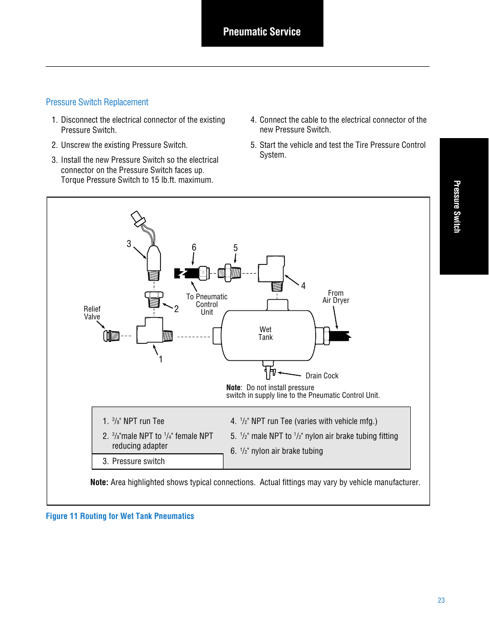 Pneumatic service | Spicer TPCS (Tire Pressure Control System) Service Manual User Manual | Page 23 / 60
