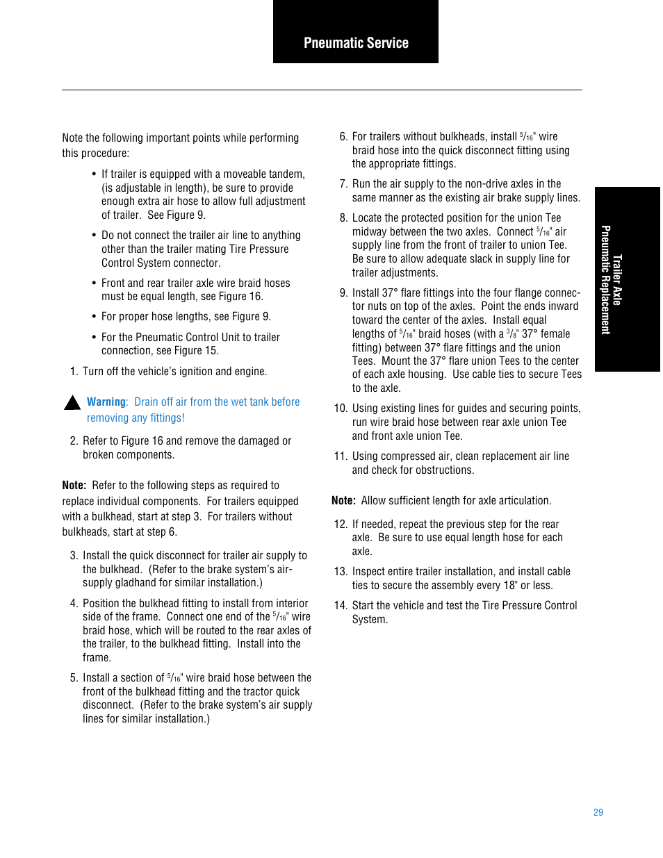 Pneumatic service | Spicer TPCS (Tire Pressure Control System) Service Manual User Manual | Page 29 / 60