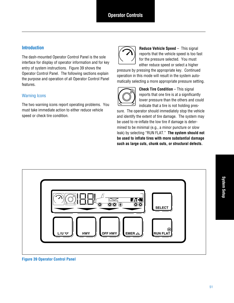 Operator controls, Introduction, Section 8: operator controls | Spicer TPCS (Tire Pressure Control System) Service Manual User Manual | Page 51 / 60