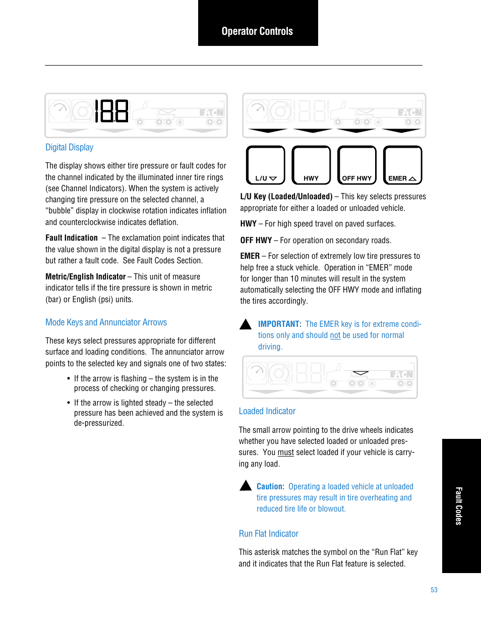 Operator controls | Spicer TPCS (Tire Pressure Control System) Service Manual User Manual | Page 53 / 60