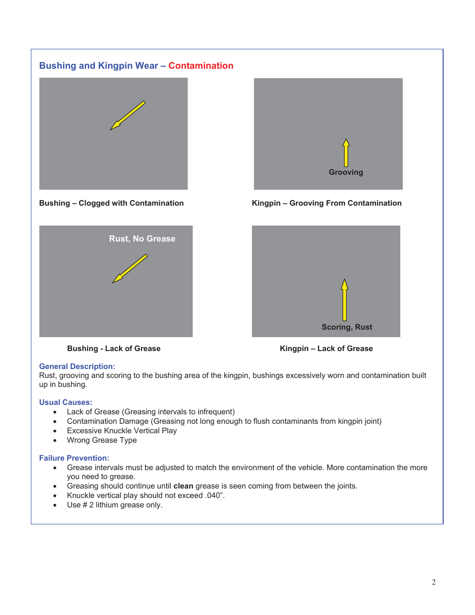 Spicer Steer Axle Failure Analysis User Manual | Page 2 / 3