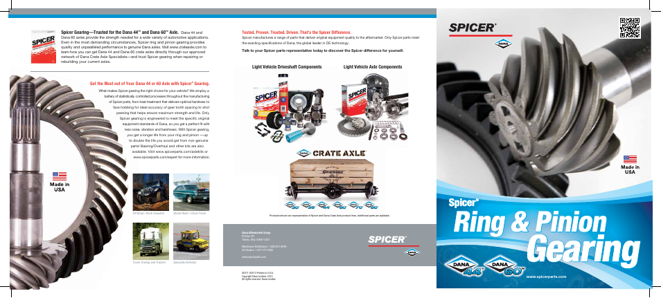 Gearing, Ring & pinion, Spicer | Spicer Ring and Pinion Gearing User Manual | Page 2 / 5