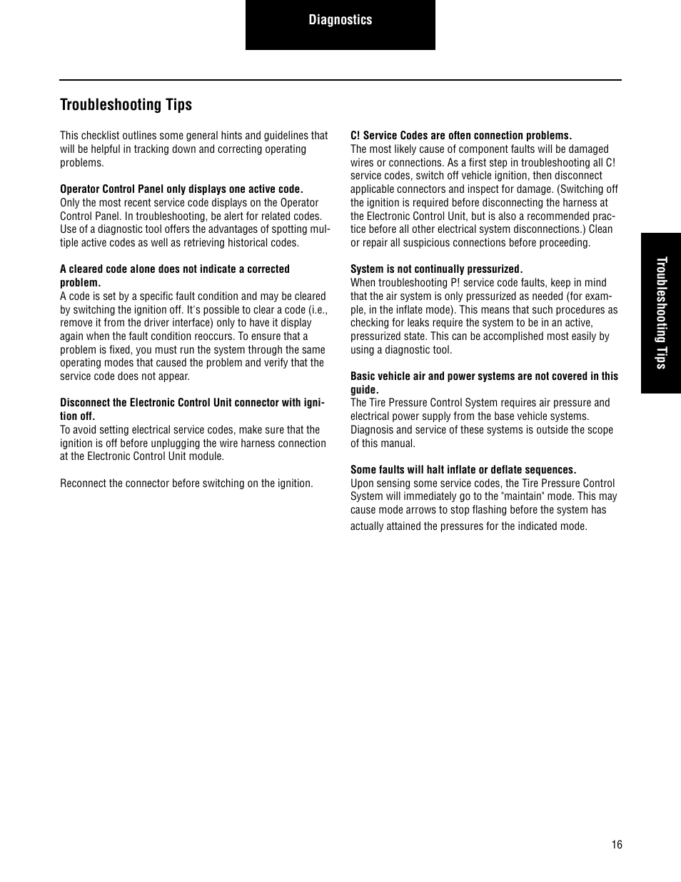 Troubleshooting tips | Spicer TPCS Troubleshooting Guide User Manual | Page 19 / 76