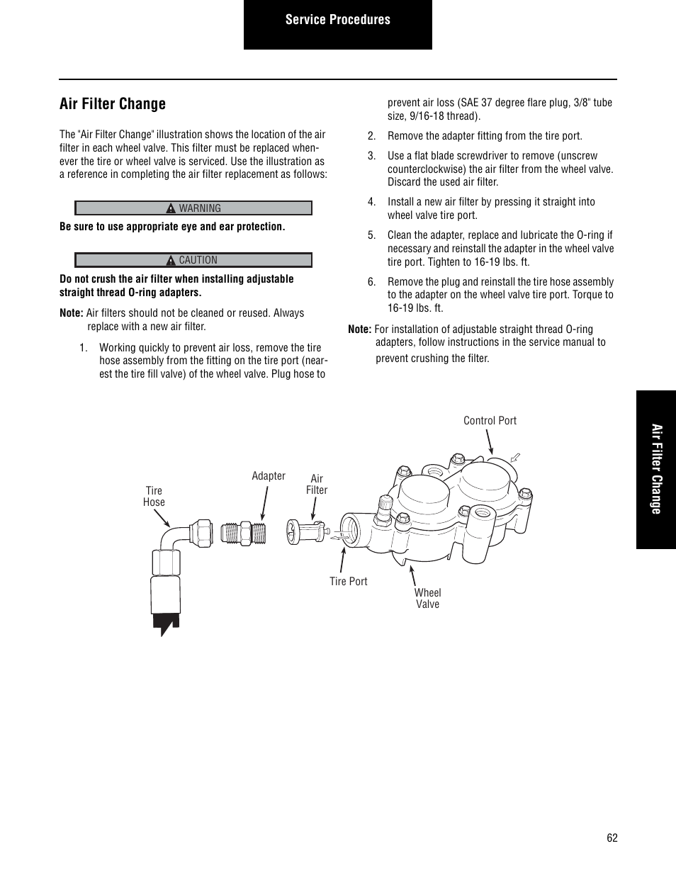 Air filter change | Spicer TPCS Troubleshooting Guide User Manual | Page 65 / 76