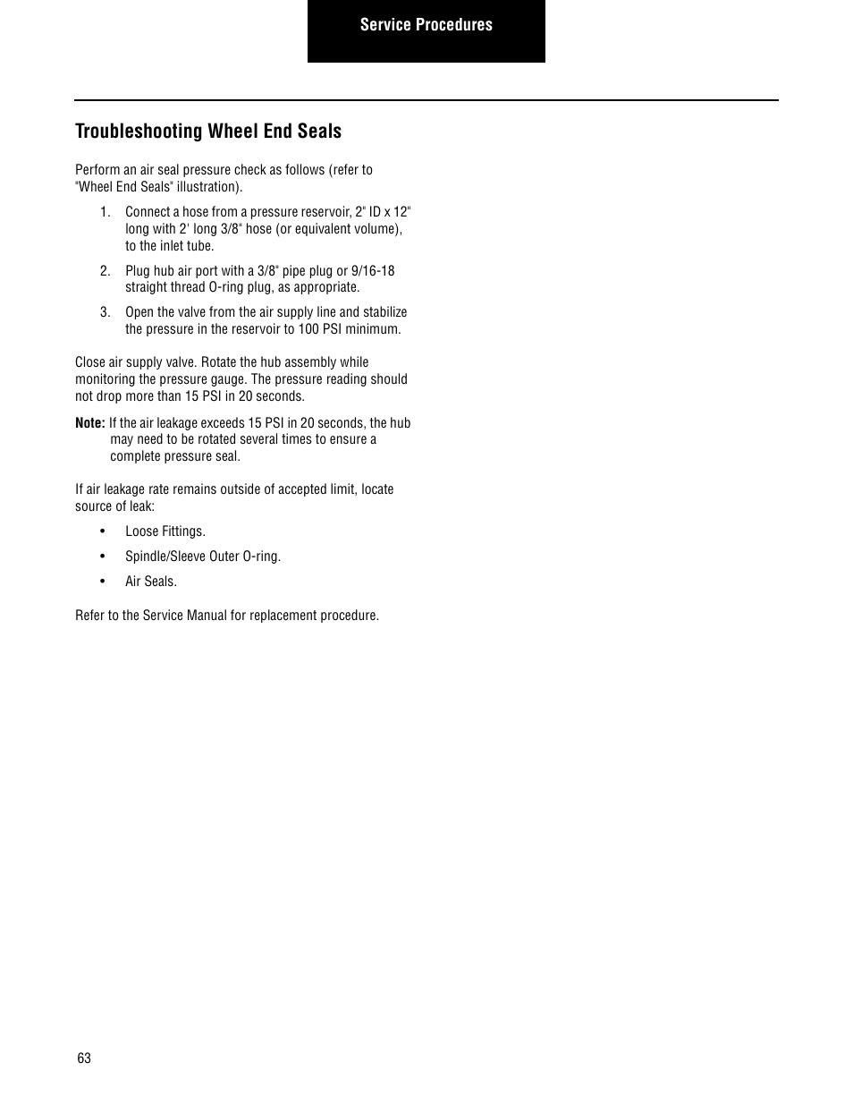 Troubleshooting wheel end seals | Spicer TPCS Troubleshooting Guide User Manual | Page 66 / 76