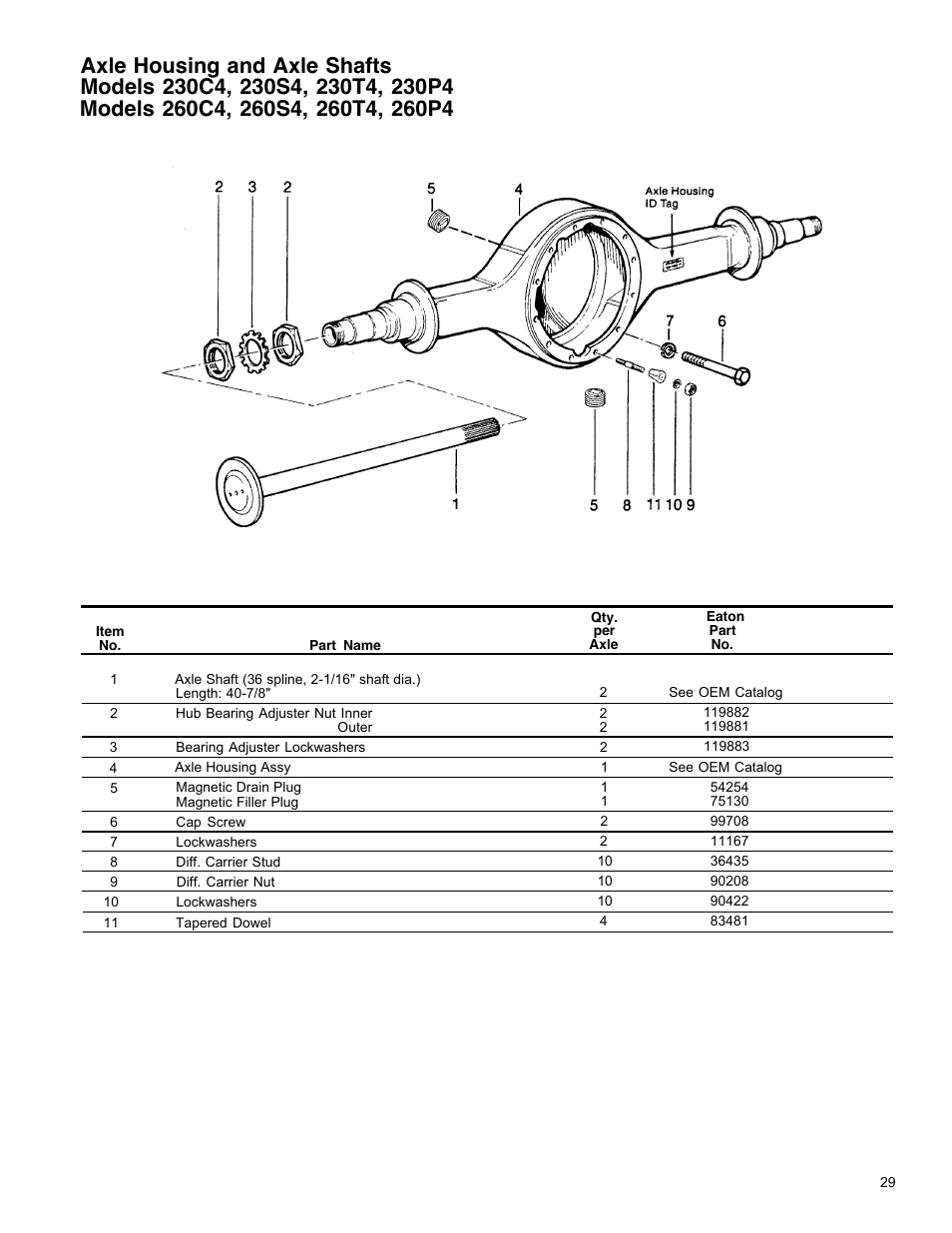 Spicer Drive Axles Illustrated Parts List All Wheel 4 x 4 Drive System User Manual | Page 29 / 32