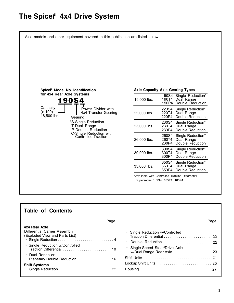 Spicer Drive Axles Illustrated Parts List All Wheel 4 x 4 Drive System User Manual | Page 3 / 32