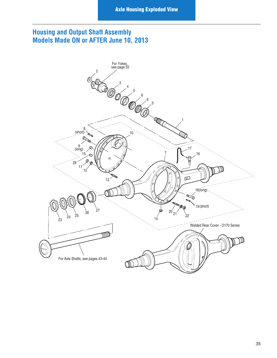 Axle housing exploded view | Spicer IPL: Models ON or AFTER June 10, 2013 User Manual | Page 37 / 62