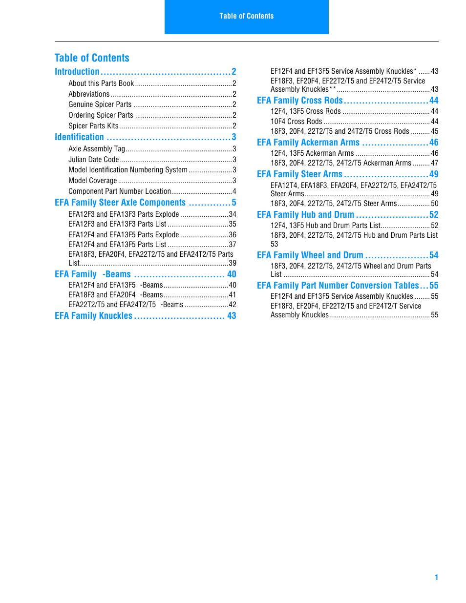Spicer Steer Axles Illustrated Parts List User Manual | Page 3 / 30