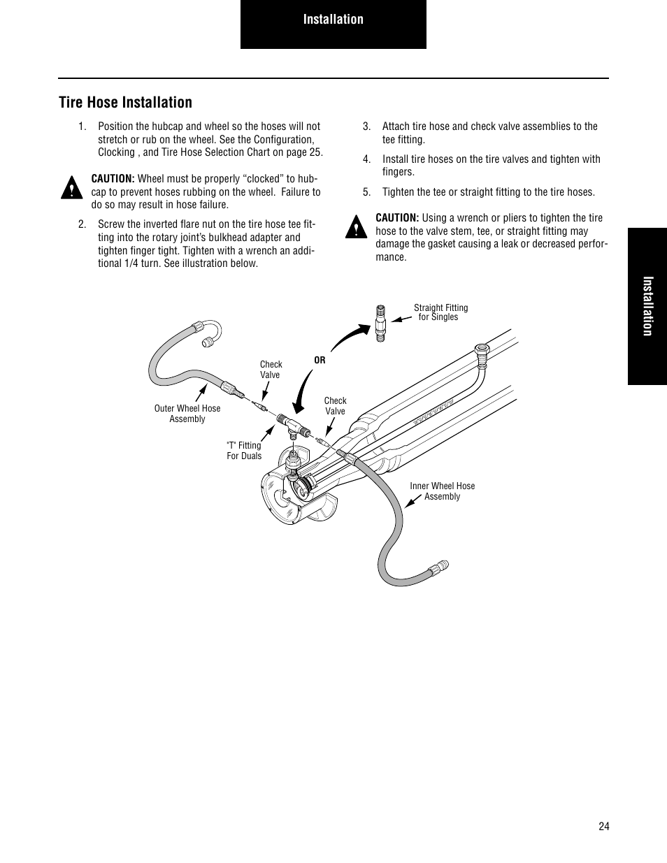 Tire hose installation, Installation | Spicer TIMS (Tire Inflation and Monitor System) for Trailers Installation Guide User Manual | Page 27 / 40