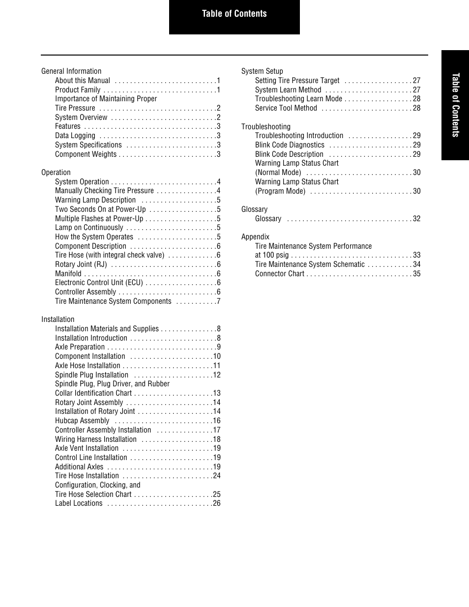 Spicer TIMS (Tire Inflation and Monitor System) for Trailers Installation Guide User Manual | Page 3 / 40