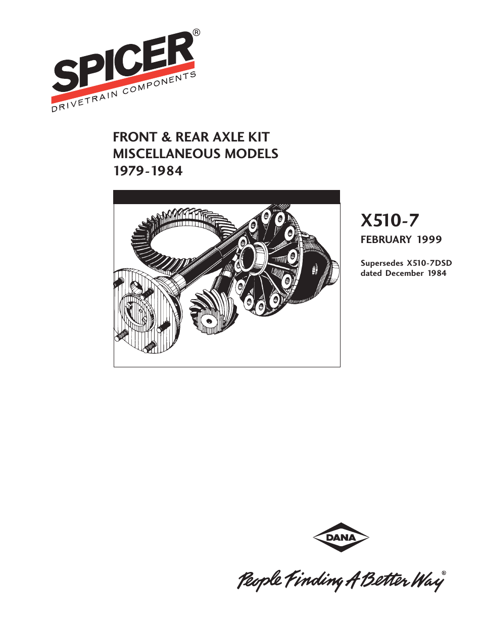 Spicer FRONT & REAR AXLE KIT MISCELLANEOUS MODELS 1979-1984 User Manual | 25 pages