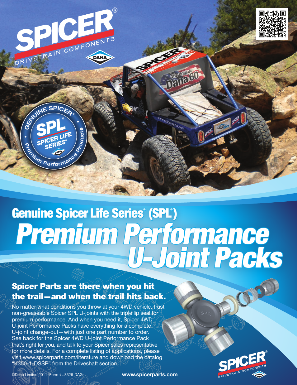 Spicer Genuine Spicer Life Series (SPL) Premium Performance U-Joint Packs User Manual | 2 pages