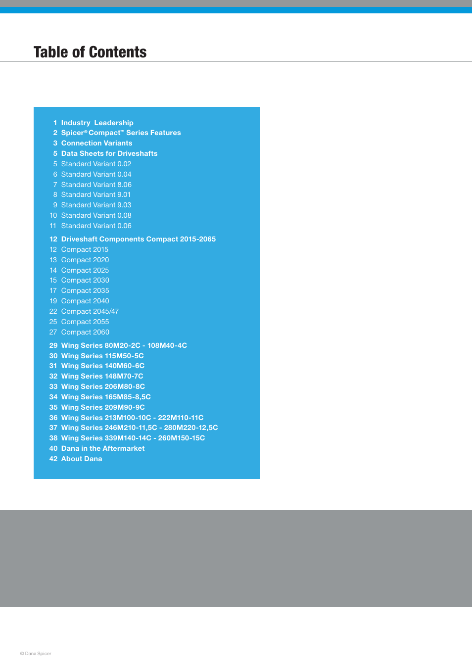 Spicer SERVICE CATALOG User Manual | Page 2 / 44