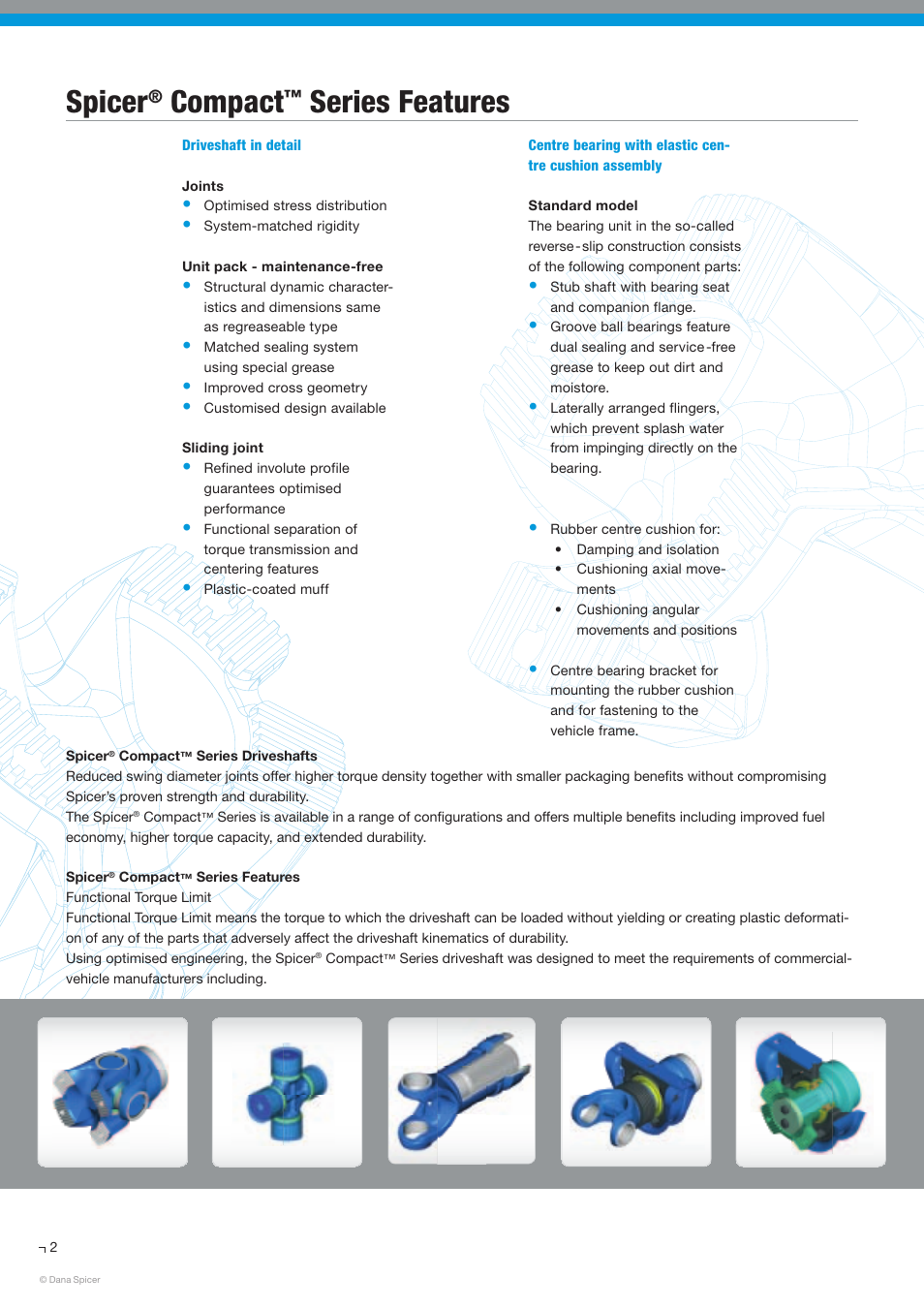 Spicer, Compact, Series features | Spicer SERVICE CATALOG User Manual | Page 4 / 44