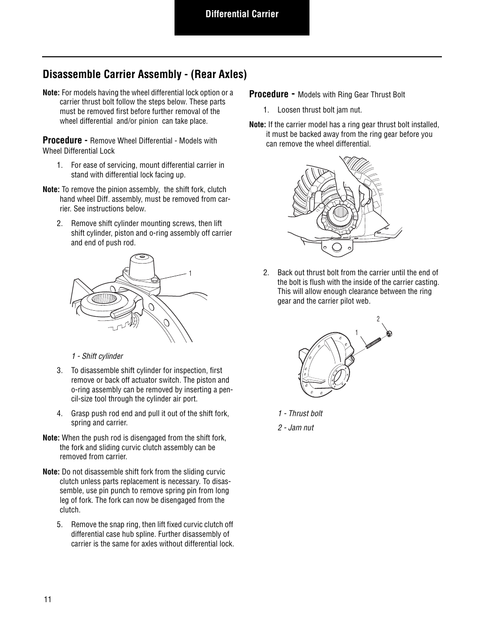 Disassemble carrier assembly - (rear axles) | Spicer Single Drive Axles Service Manual: Single Reduction & Single Reduction with Differential Lock User Manual | Page 14 / 70