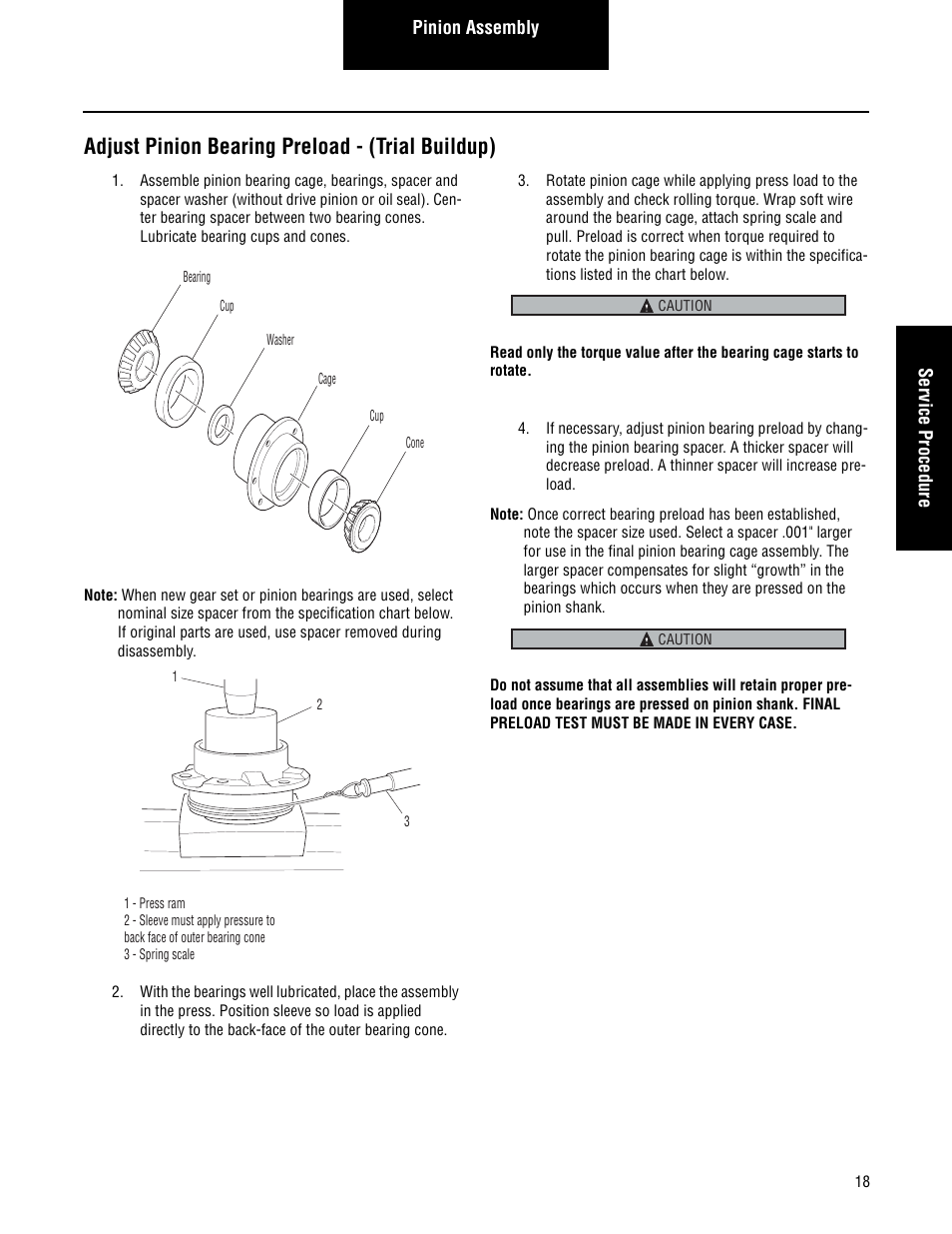 Adjust pinion bearing preload - (trial buildup) | Spicer Single Drive Axles Service Manual: Single Reduction & Single Reduction with Differential Lock User Manual | Page 21 / 70