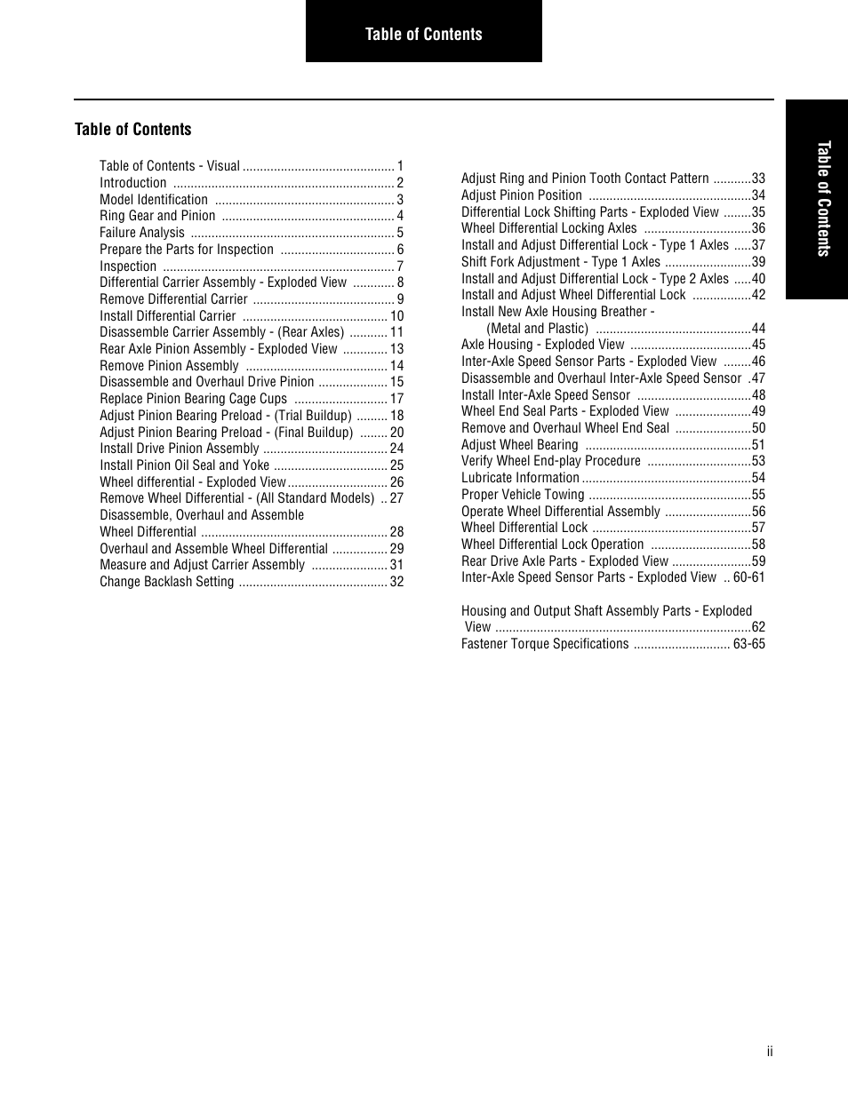 Spicer Single Drive Axles Service Manual: Single Reduction & Single Reduction with Differential Lock User Manual | Page 3 / 70