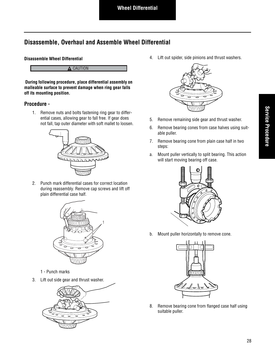 Disassemble wheel differential | Spicer Single Drive Axles Service Manual: Single Reduction & Single Reduction with Differential Lock User Manual | Page 31 / 70