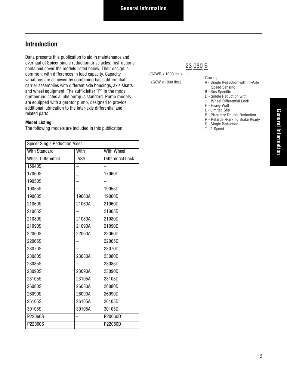 Introduction | Spicer Single Drive Axles Service Manual: Single Reduction & Single Reduction with Differential Lock User Manual | Page 5 / 70