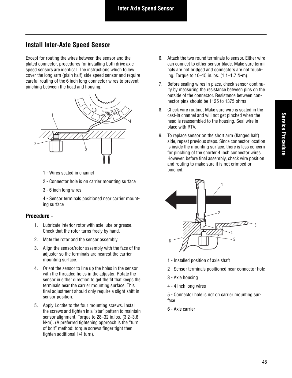 Install inter-axle speed sensor | Spicer Single Drive Axles Service Manual: Single Reduction & Single Reduction with Differential Lock User Manual | Page 51 / 70