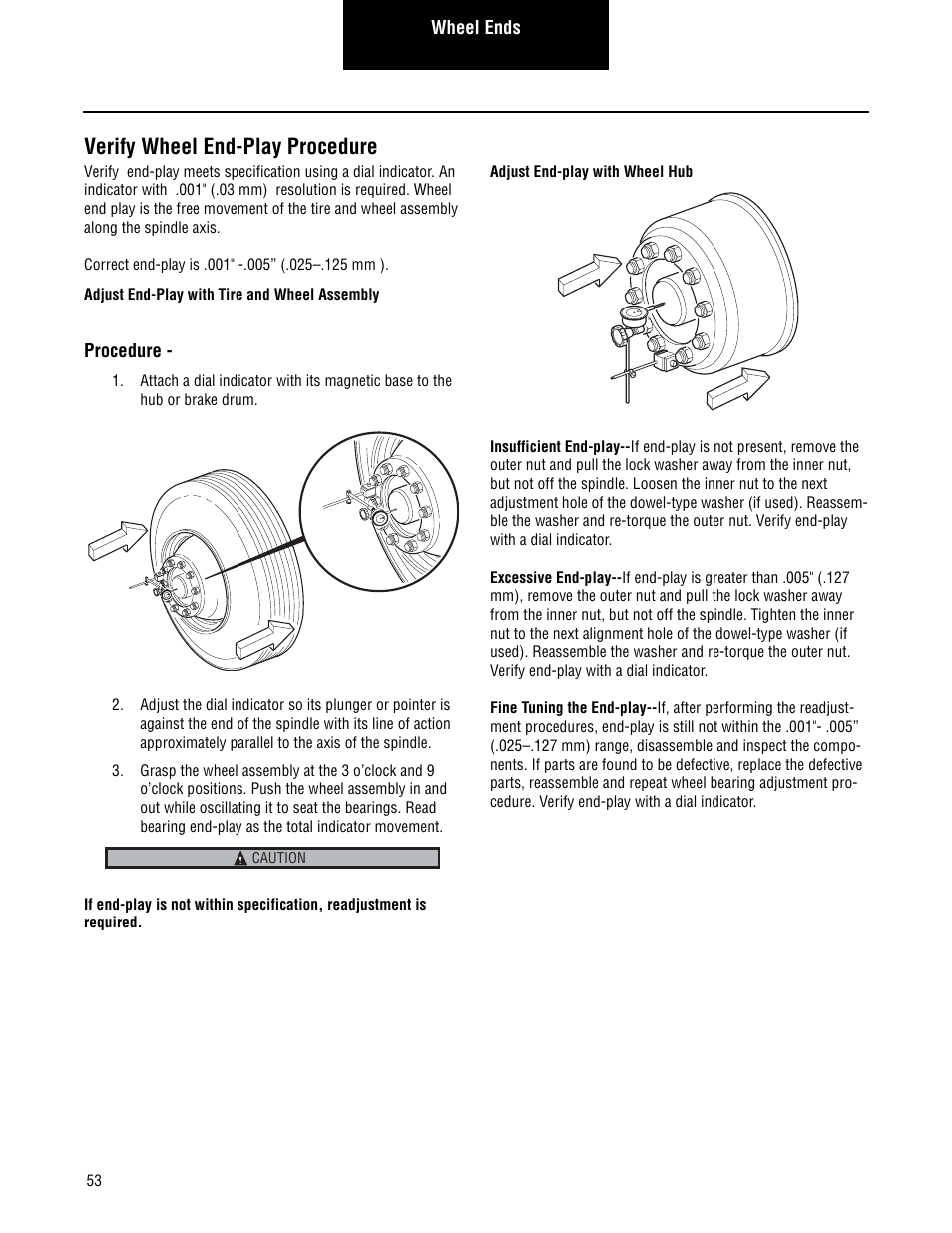Verify wheel end-play procedure | Spicer Single Drive Axles Service Manual: Single Reduction & Single Reduction with Differential Lock User Manual | Page 56 / 70