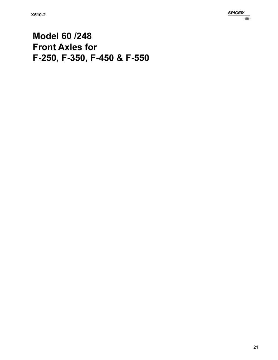 Spicer Ford Applications 1999-2011 Light Axle Parts User Manual | Page 21 / 89