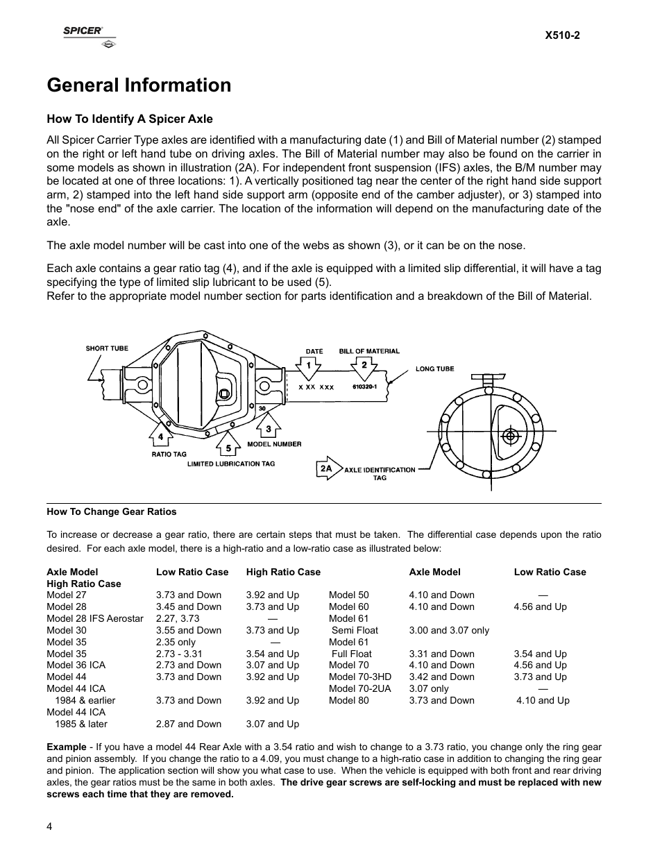 General information | Spicer Ford Applications 1999-2011 Light Axle Parts User Manual | Page 4 / 89