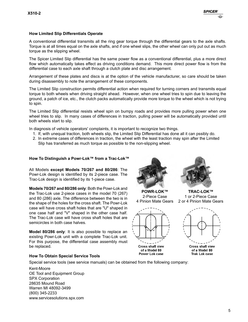 Spicer Ford Applications 1999-2011 Light Axle Parts User Manual | Page 5 / 89