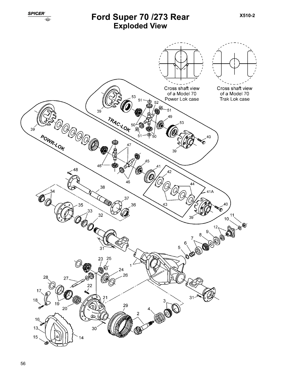 Exploded view | Spicer Ford Applications 1999-2011 Light Axle Parts User Manual | Page 56 / 89
