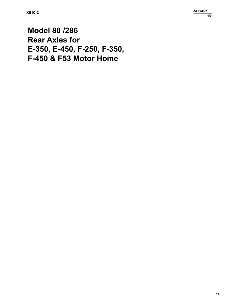 Spicer Ford Applications 1999-2011 Light Axle Parts User Manual | Page 71 / 89
