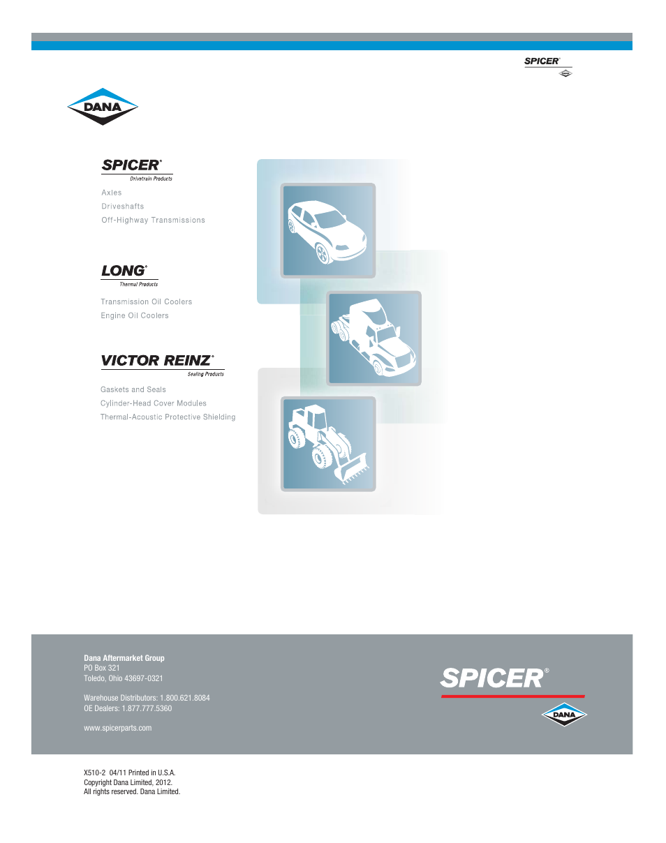 Spicer Ford Applications 1999-2011 Light Axle Parts User Manual | Page 89 / 89