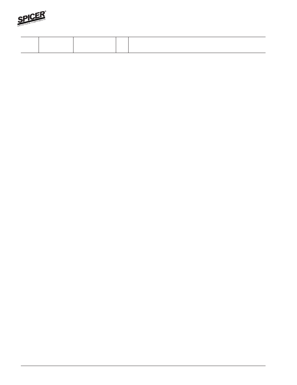 Bill of material numerical listing | Spicer Axle General Information User Manual | Page 12 / 102