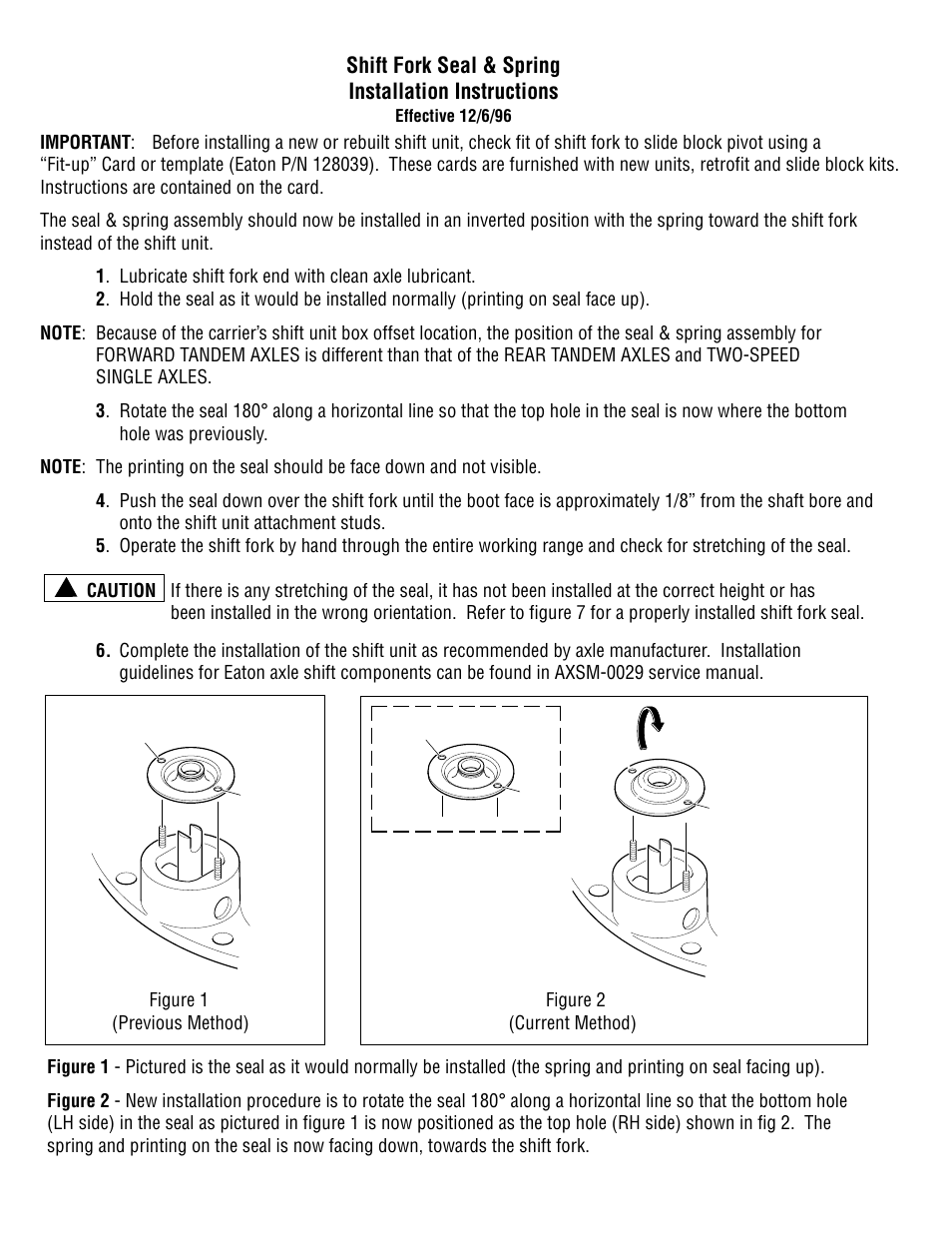 Shift fork seal & spring installation instructions | Spicer New Installation Procedure for the Shift Fork Seal and Spring Assembly User Manual | Page 2 / 4