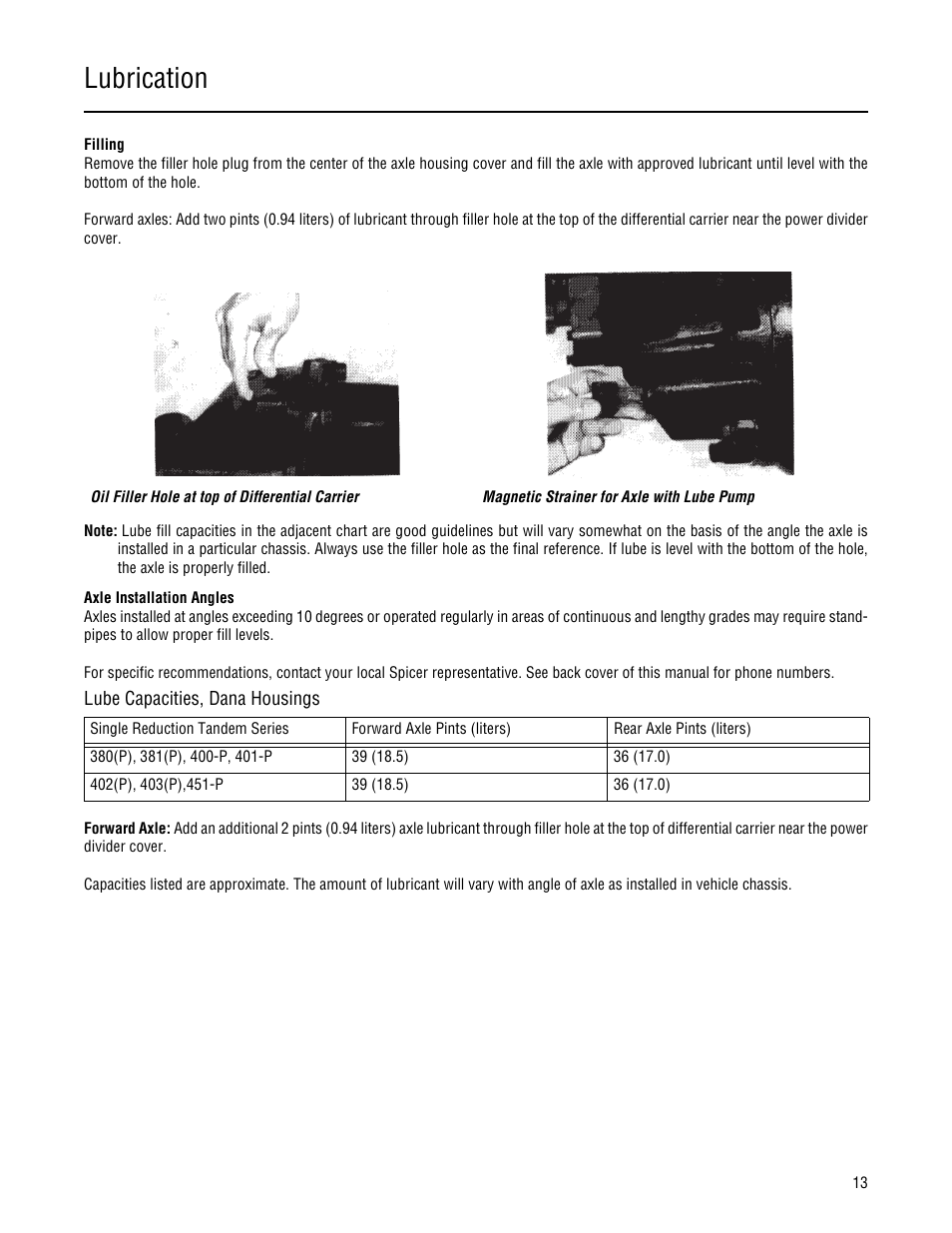 Lubrication | Spicer Single Drive Axles Service Manual: 34DS, 34RS, 38DS, 38RS, DS340, RS340, DS380, RS380, DS400, RS400, DS3 User Manual | Page 16 / 98