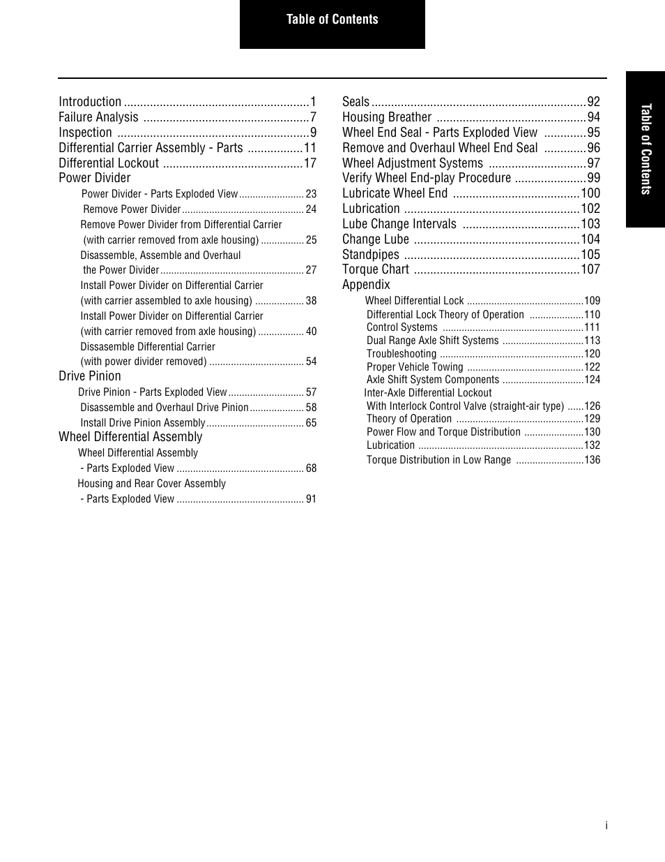 Spicer Single Drive Axles Service Manual: 34DS, 34RS, 38DS, 38RS, DS340, RS340, DS380, RS380, DS400, RS400, DS3 User Manual | Page 3 / 98