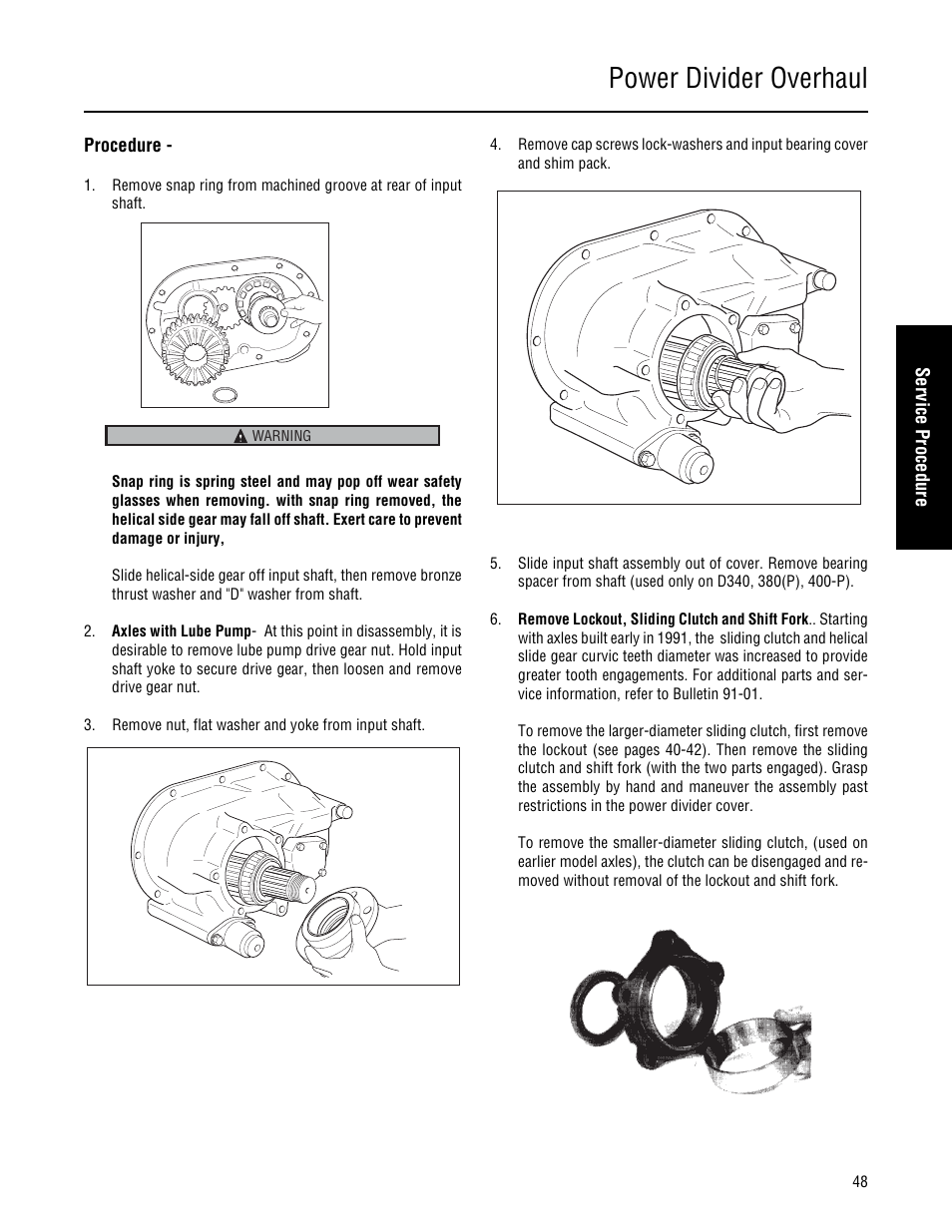 Power divider overhaul | Spicer Single Drive Axles Service Manual: 34DS, 34RS, 38DS, 38RS, DS340, RS340, DS380, RS380, DS400, RS400, DS3 User Manual | Page 51 / 98