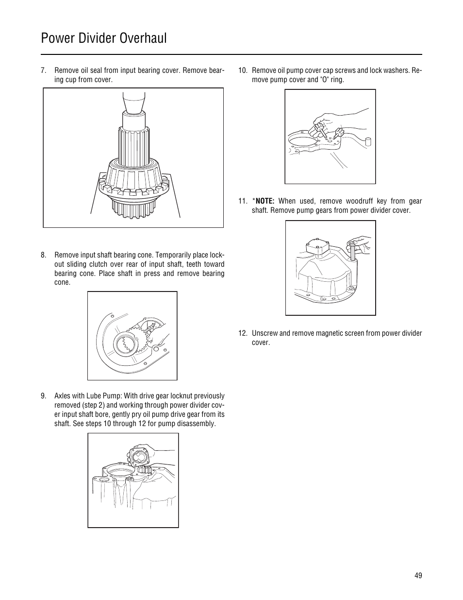 Power divider overhaul | Spicer Single Drive Axles Service Manual: 34DS, 34RS, 38DS, 38RS, DS340, RS340, DS380, RS380, DS400, RS400, DS3 User Manual | Page 52 / 98
