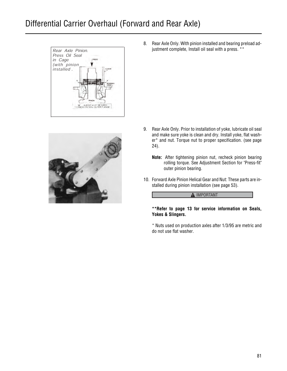 Spicer Single Drive Axles Service Manual: 34DS, 34RS, 38DS, 38RS, DS340, RS340, DS380, RS380, DS400, RS400, DS3 User Manual | Page 84 / 98