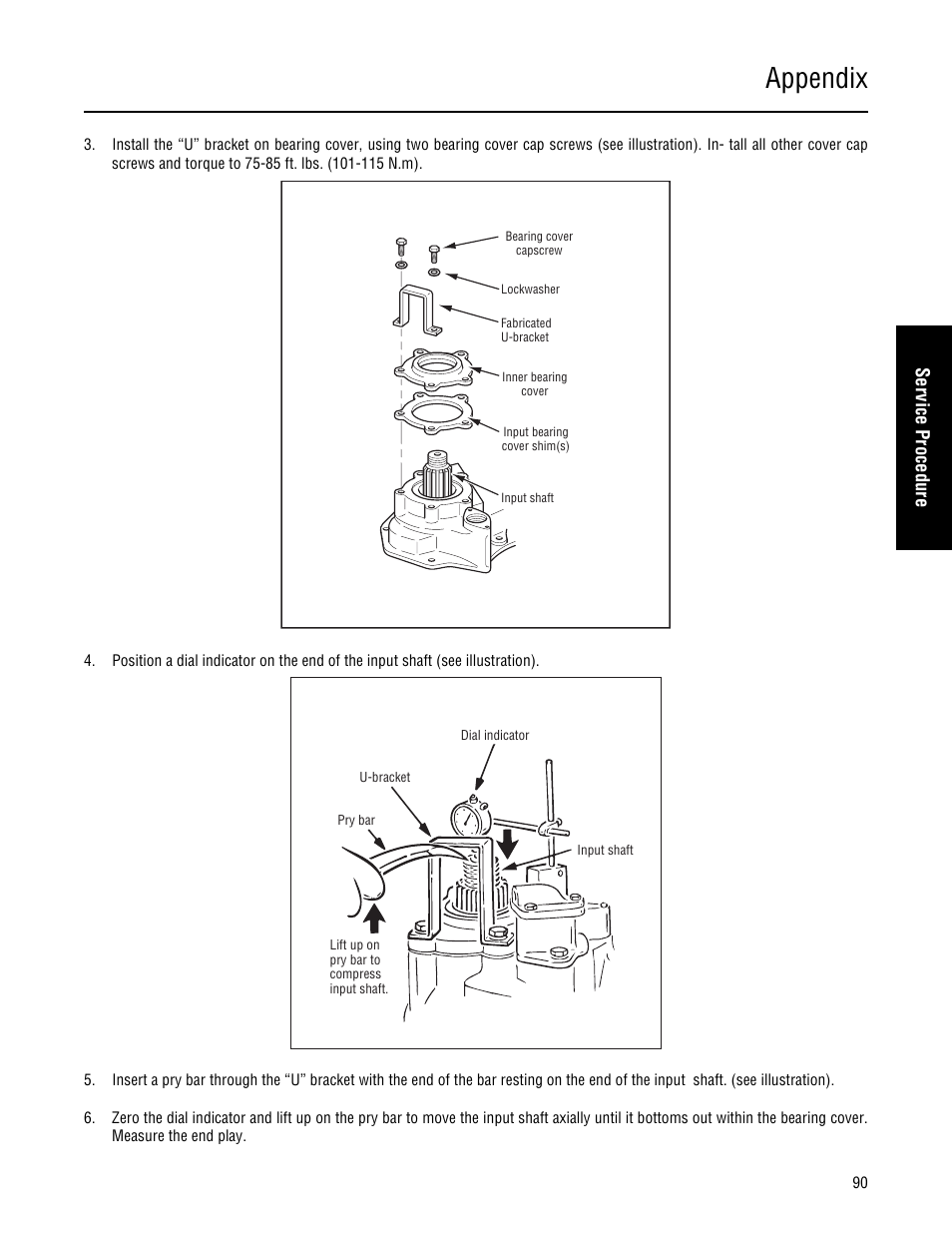 Appendix, Ser vice procedure | Spicer Single Drive Axles Service Manual: 34DS, 34RS, 38DS, 38RS, DS340, RS340, DS380, RS380, DS400, RS400, DS3 User Manual | Page 93 / 98
