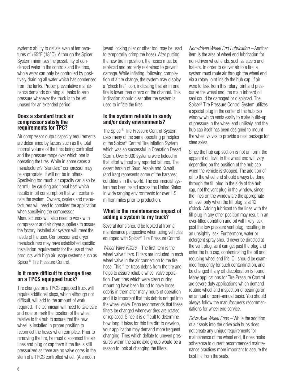 Spicer Tire Pressure Control User Manual | Page 6 / 8